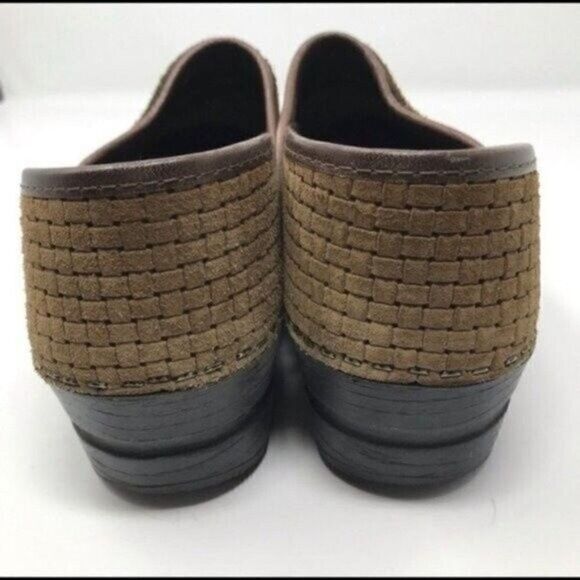 Sanita clogs womans brown suede US8 EU39 BoxS basket weave - Picture 4 of 6